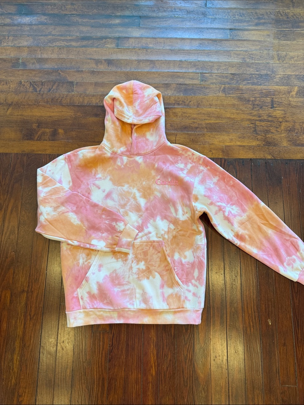 Tie-Dye Pink & Orange unisex Hoodie Sweatshirt
